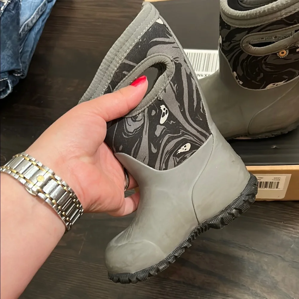 Bogs Black and Gray Waterproof Boots